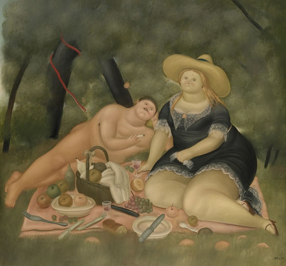 Fernando Botero desayuno sobre la hierba