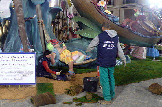 Césped en tepes para Fallas