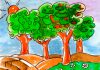 Dibujo de arboles hoja perenne 1