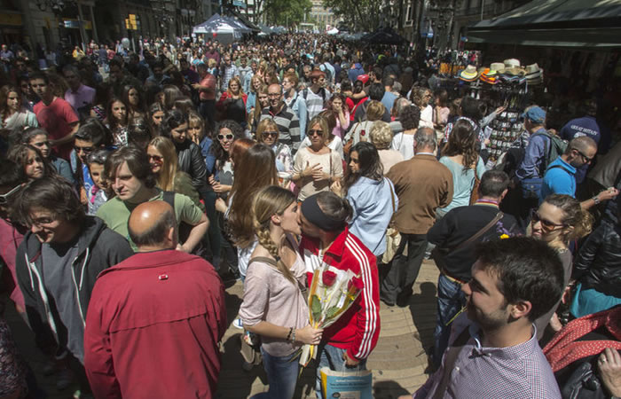 Las Ramblas de Barcelona en Sant Jordi