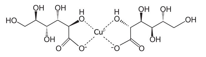 Fórmula química del gluconato de cobre