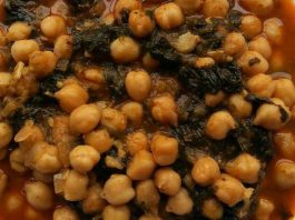 Garbanzos y verduras en potaje