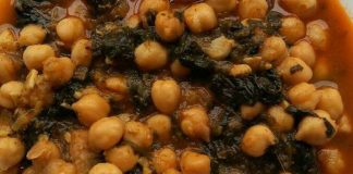 Garbanzos y verduras en potaje