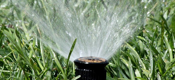 Riego del jardín por turbina