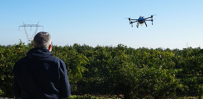 Tratamientos agrícolas con drones