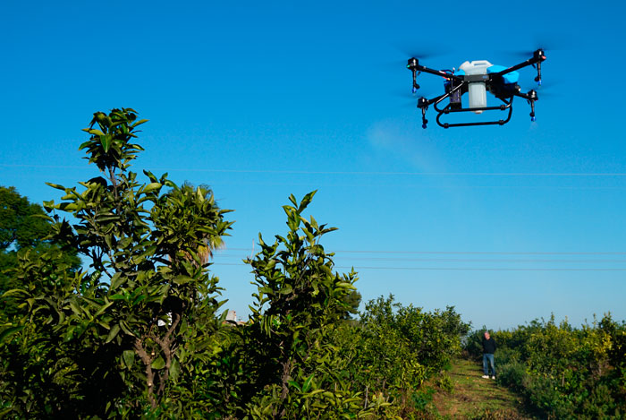 Tratamientos agrícolas con drones