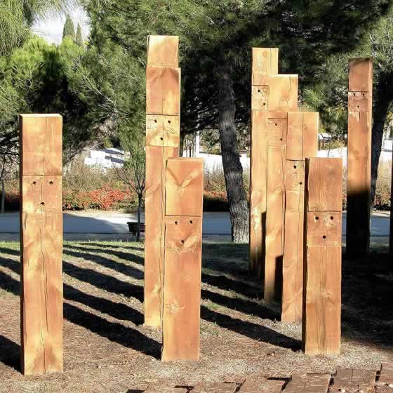 Traviesas de tren para jardinería